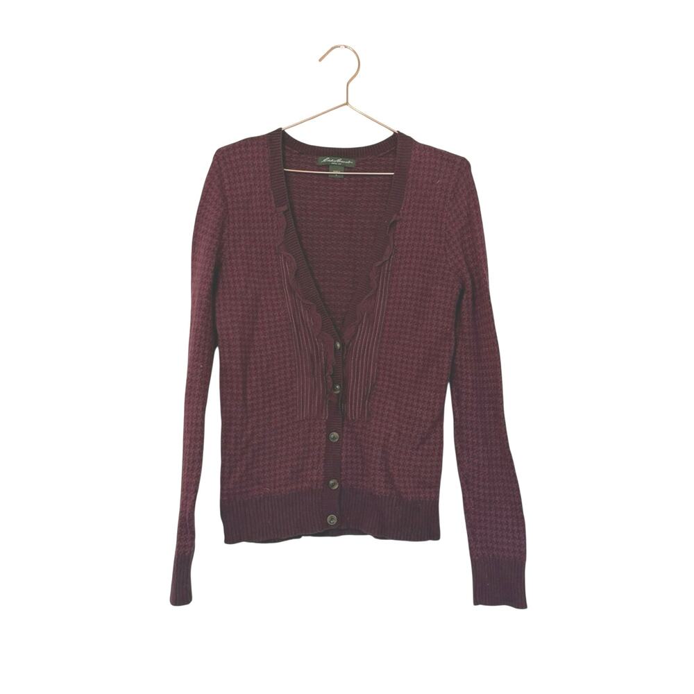 Eddie Bauer Deep Red Cardigan Sweater